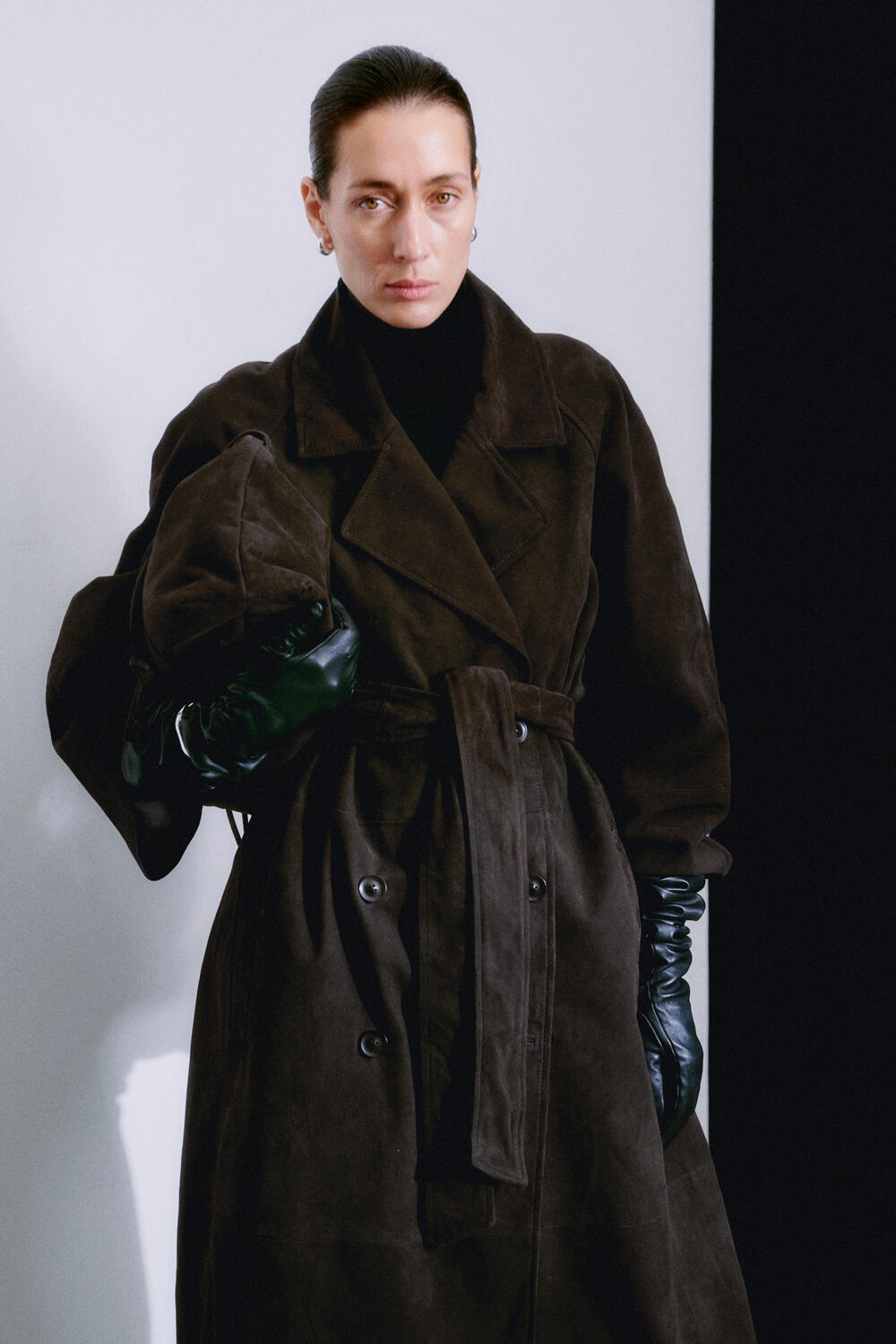 Noomi Suede trenchcoat - Chocolate Plum